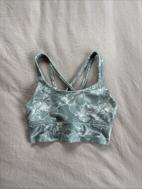 Blue Floral Sports Bra
